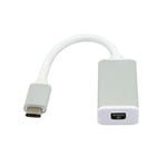 Cablecc Câble adaptateur USB-C USB 3.1 Type C vers Mini DisplayPort DP 1080p HDTV avec boîtier argenté pour MacBook 2015 30,5 cm