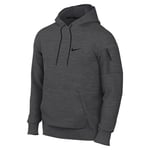 Nike Hooded Long Sleeve Top M NK TF HD Po, Charcoal Heathr/DK Smoke Grey/Black, DQ4834-071, XL