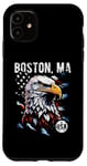 iPhone 11 Boston MA Patriotic Eagle USA Flag Distressed Design Case