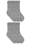 Jefferies Socks Little Boy's Seamless Half Cushion Sport Crew Socks 6 Pair Pack, Grey Heather, X-Small