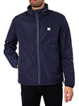 ARMANI EXCHANGE Men's Lightweight Zip-up Hooded Windbreaker Jacket, Blue, M