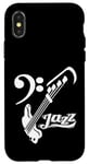 Coque pour iPhone X/XS Guitare basse Jazz Musicien