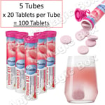 5 Tubes MIVOLIS Vitamin B12 * 100 effervescent Tablets, Straw/Raspberry Flavour