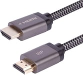 Câble HDMI 2.1 tressé certifié 8K ultra haut débit - 4,6 m - Noir | 48 Gbit/s, compatible avec Sony PS 5, PS 5 Digital Edition, Xbox Series X et Xbox Series S