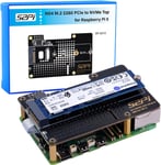 N04 M.2 M-Key NVMe SSD Shield for Raspberry Pi 5, M.2 2280 PCIe to NVMe SSD Shield Pip PCIe Peripheral Board Top for Raspberry Pi 5 4GB/8GB (SSD and Pi5 Board are Not Included)