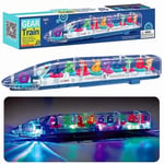 Voiture Jouet Electrique pour Enfants ,Train Jouet Transparent avec Lumières et Musique, Cadeau de Noël pour Garçons Fille