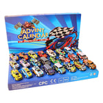 Jul 24 dagar nedräkning blind box leksaksbil barn present digital racing bil jul adventskalender