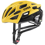 uvex Race 7 - Secure Performance Bike Helmet for Men & Women - Individual Fit - Optimized Ventilation - Sunbee-Black Matt - 56-61 cm