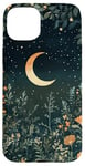 iPhone 15 Plus Night Forest Dark Cottagecore Crescent Moon Botanical Case