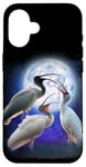 Coque pour iPhone 16 3 Ibis hurlant à la lune, un curieux ornithologue amateur d'oiseaux