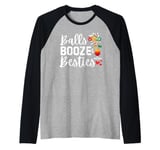 Bingo Balls Booze and Besties Bingo Squad Matching Night Raglan Baseball Tee