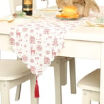 meioro Christmas Table Runner Printed Table Lines Tablecloth with Snowflakes Elk Pattern Rectangular Table Runners Dresser Scarf Placemat for Xmas Holiday