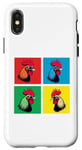 iPhone X/XS Colorful Cool Chicken Art, Crazy Chicken Rooster Family Case