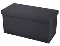 Urban living KUBE TISSU BANC DE RANGEMENT PLIABLE NOIR 76X37,5XH37,5CM