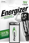 Energizer Rechargeable Battery 9V, Recharge Power Plus, 1 Pack