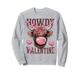 Funny Howdy Valentine Highland Cow Valentine’s Day Cow Lover Sweatshirt