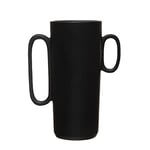 Bloomingville Decorative Flower Asymmetrical Handles Vase, Black