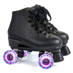 Xbshmw Patins à roulettes Chaussures Filles Garçons Double Chaussures à roulettes Enfants Chaussures Lumineuses en Plein Air pour Enfants Adultes Hommes et Femmes,Color Flashing Wheel,40