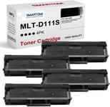 MLT-D111S Compatible Cartouche de Toner Remplacement pour Samsung D111S MLT-D111S D111L pour Xpress SL M2070FW M2026W M2070W M2026 M2022W M2070 M2022 M2020 M2020W M2021 M2071 (Noir, 4-Pack)