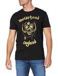 Motorhead Men's England Classic Gold T Shirt, Black, M UK