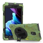 Coque pour Samsung Galaxy Tab Active 3 (8 Pouces, SM-T570/T575/T577) 2020, Étui de Protection résistant aux Chocs avec bandoulière & dragonne[Support Rotatif à 360°][Porte-Crayon],Camouflage