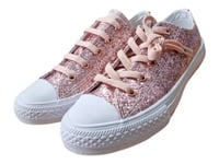 Converse Junior Girls CTAS Dusk Pink Glitter Trainers Size UK 1 / EU 33 / 20cm