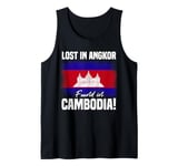 Lost In Angkor Found In Cambodia Flag Angkor Wat Travel Tank Top