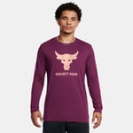 Haut à manches longues Project Rock Brahma Bull pour homme Mauve Gemini / Flare Orange S