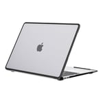 BlueSwan Coque Compatible avec MacBook Air 13 Pouces M1 A2337 A2179 A1932, 2020-2018 avec 13,3“ Retina, Cadre en TPU, Etui Rigide, Housse Protection - (Bord Noir) Transparent Mat