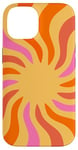 Coque pour iPhone 14 Simple style rétro années 70 soleil et rayons