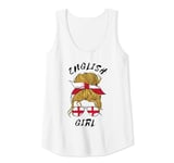 Womens Messy Bun English Girl Strong England Woman Britain Roots Tank Top