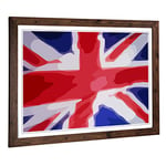 Big Box Art Framed Print of Union Jack British Flag (1) Design | Wall Art Picture | Home Decor for Kitchen, Living, Dining Room, Bedroom, Hallway, Office, Walnut, A2 / 24.5x18 Inch / 62x45cm