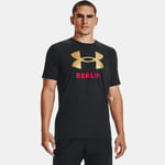 Tee-shirt Under Armour Berlin City pour homme Noir / Rouge XL