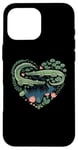 iPhone 16 Pro Max Cute Alligator Heart Crocodile Gator for Kids Case