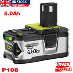 18V 5.0Ah Lithium Battery For Ryobi P108 ONE+ Plus RB18L50 RB18L40 P104 P105 NEW