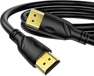 4K Cable Hdmi 5M(Hdmi 2.0,18Gbps)Ultra Rapide Plaque Connecteur,Retour Audio Ethernet,Video 4K@60Hz Fullhd1080P 3D Compatible Hdtv,Blu-Ray,Pc,Xbox,Ordinateur Portable,Ps3/4/5/9,Etc