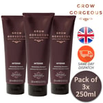Grow Gorgeous Intense Thickening Haircare Shampoo 250ml Hydrating Hair Pack of 3