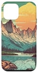 Coque pour iPhone 12 mini Rocky Mountain Lake Vintage Paysage graphique