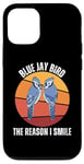 Coque pour iPhone 14 Geai bleu vintage The Reason I Smile Vintage Bird Lover