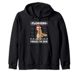 Flossing Through The Snow Sloth Ugly Christmas Sweater Floss Zip Hoodie