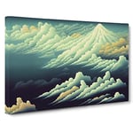 Dazzling Cloudy Sky Canvas Wall Art Print Ready to Hang, Framed Picture for Living Room Bedroom Home Office Décor, 30x20 Inch (76x50 cm)