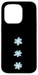 Coque pour iPhone 15 Pro Lys bleu clair sur fond noir