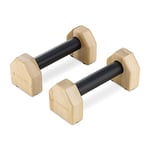 Navaris Poignée de Pompe Bois - Lot 2X Mini Barre parallèle Push-up antidérapante pour Musculation Fitness Gymnastique - Poignées d'appui Exercice