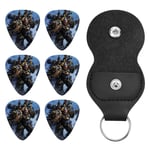 Warhammer Chaos Marines Porte-clés en cuir avec 6 médiators Le cadeau idéal pour tous les joueurs de guitare homme et femme