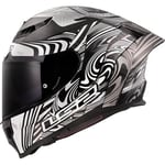 LS2 Dragon FF807. Motorcycle Helmet. Full Face. Full Carbon. Dark Visor, Pinlock and Carrying Bag Included. Enthum Gloss Silver. 3XL