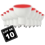 10 Ampoules GU10 7W rouge