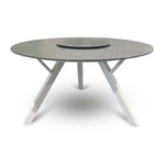 Jamaica rundt spisebord 135 cm m/lazy Susan i hvit aluminium