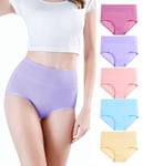 wirarpa Culotte Femme Coton Taille Haute Slips Lot de 5 Multicolore Taille 3XL