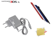 Chargeur secteur pour Nintendo 3DS XL + 4 stylet 3DS XL + protection écran 3DSXL