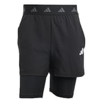 adidas Men Adult Gym+ 2in1 Shorts 2XL Black/Black